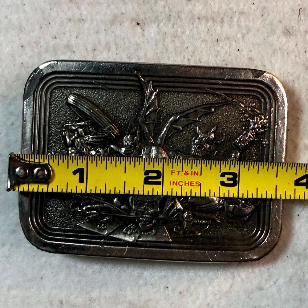Vintage Baron Buckles Gargoyle‎ Skull Belt Buckle Made USA Gothic Fantasy Biker